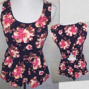 Anthropologie Postmark Cloverly Peplum Top Medium